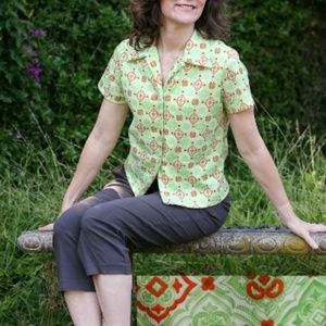 VINTAGE Short Sleeve Button Down Shirt 50s - 60s